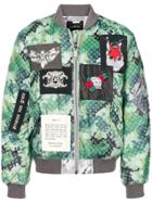 John Richmond Patch Detail Bomber Jacket - Green