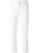 P.a.r.o.s.h. Straight Cropped Trousers, Women's, Size: Xs, White, Cotton/spandex/elastane