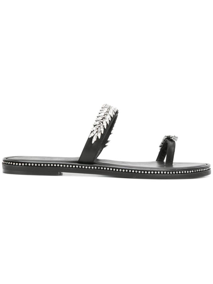 Ermanno Scervino Embellished Strap Sandals - Black