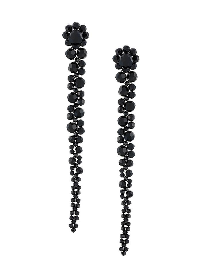 Simone Rocha Long Faceted Glass Earrings - Black
