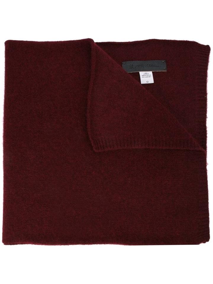 The Elder Statesman Ribbed End Scarf - Red