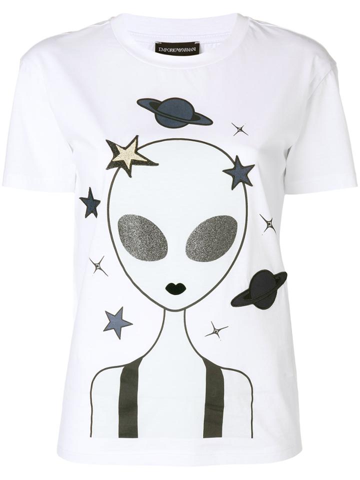 Emporio Armani Alien Print T-shirt - White