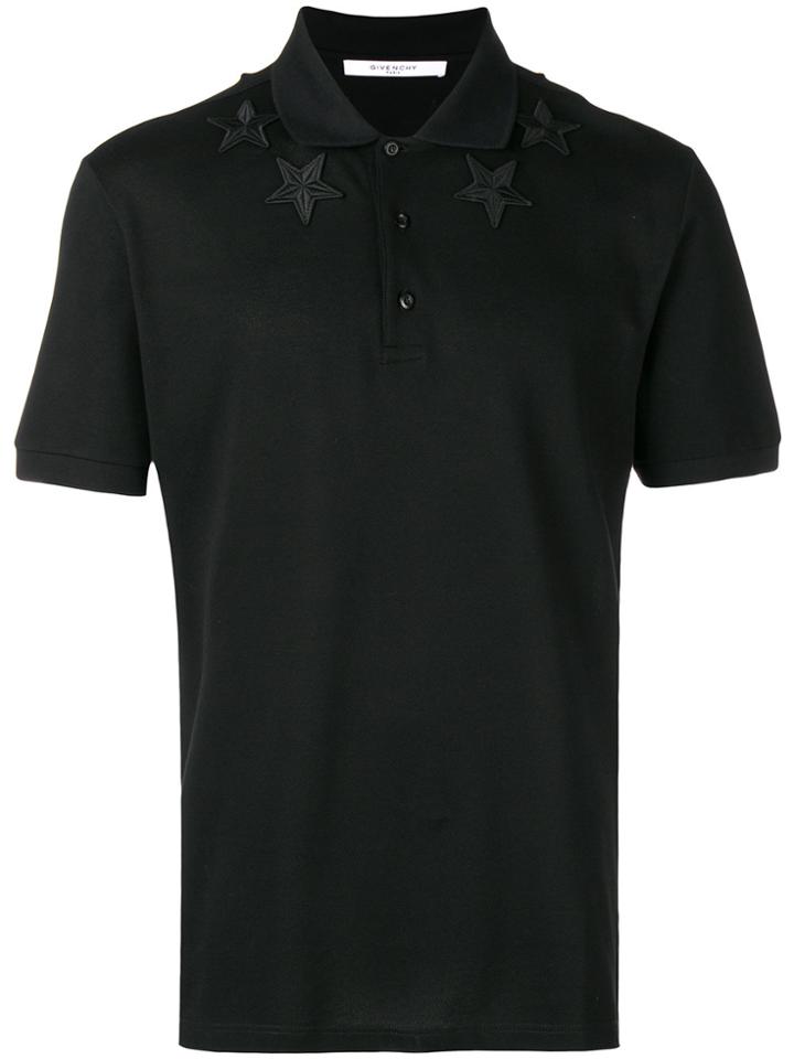 Givenchy Star Patchwork Polo Shirt - Black