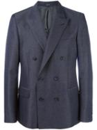 Alexander Mcqueen Double Breasted Jacket, Men's, Size: 48, Blue, Wool/mohair/viscose