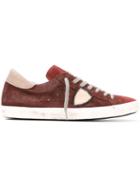 Philippe Model Logo Patch Sneakers, Men's, Size: 43, Red, Suede/leather/cotton/rubber