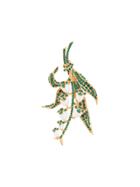 Oscar De La Renta Lily Of The Valley Brooch - Green