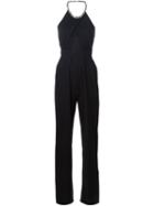 Roberto Cavalli Embellished Collar Jumpsuit, Women's, Size: 40, Black, Viscose/silk