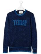 Alberta Ferretti Kids 'today' Embroidered Jumper - Blue