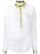 Printed Trim Blouse - Women - Silk/viscose - 44, White, Silk/viscose, Versace Jeans