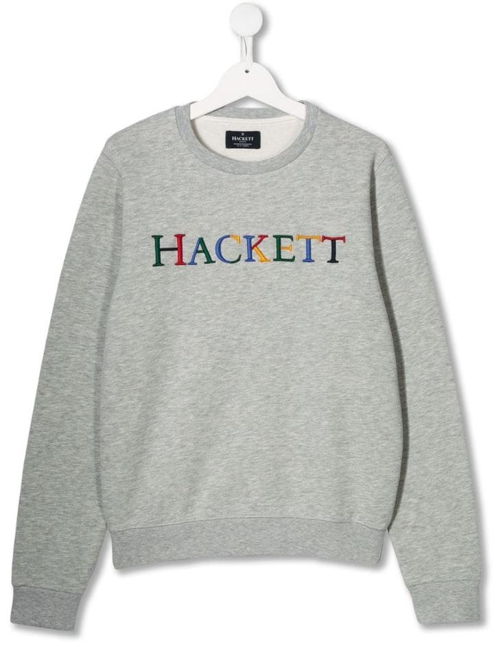 Hackett Kids Logo Embroidered Sweatshirt - Grey