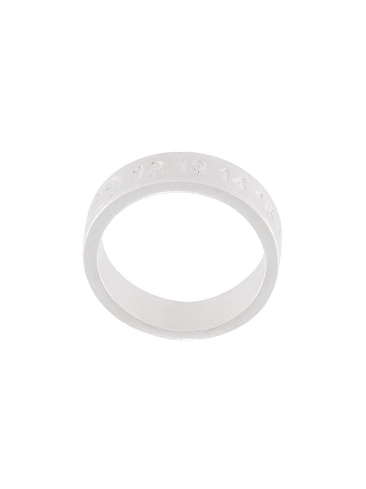 Maison Margiela Embossed Logo Ring, Men's, Size: Medium, Metallic