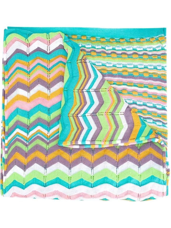 Missoni Chevron Textured Scarf, Women's, Cotton