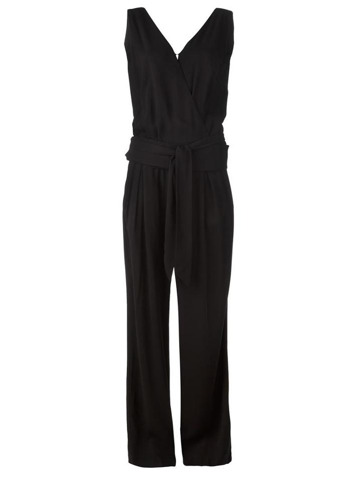 Maison Margiela Wrap-style Belted Jumpsuit, Women's, Size: 42, Black, Spandex/elastane/viscose