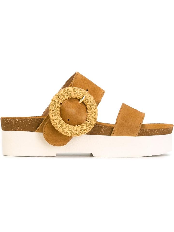 Twin-set Buckled Double Strap Sliders