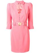 Elisabetta Franchi Star Belt Paneled Dress - Pink