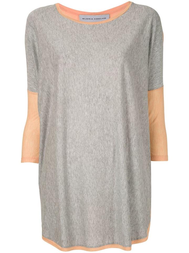 Gloria Coelho Bi Color Ribbed Blouse - Multicolour