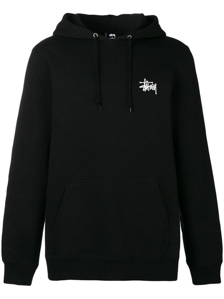 Stussy Graphic Print Hoodie - Black