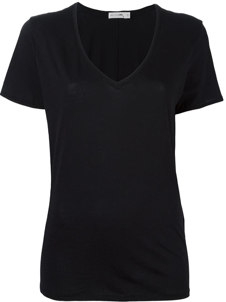 Rag & Bone /jean Classic V-neck T-shirt, Women's, Size: Xs, Black, Cotton