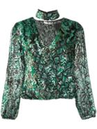Alice+olivia Abstract Pattern Blouse - Green