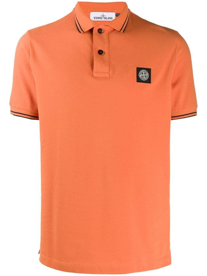 Stone Island Twin Tipped Polo Shirt - Orange