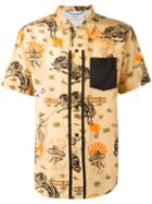 Coach Western Print Shirt, Men's, Size: Medium, Yellow/orange, Cotton/viscose