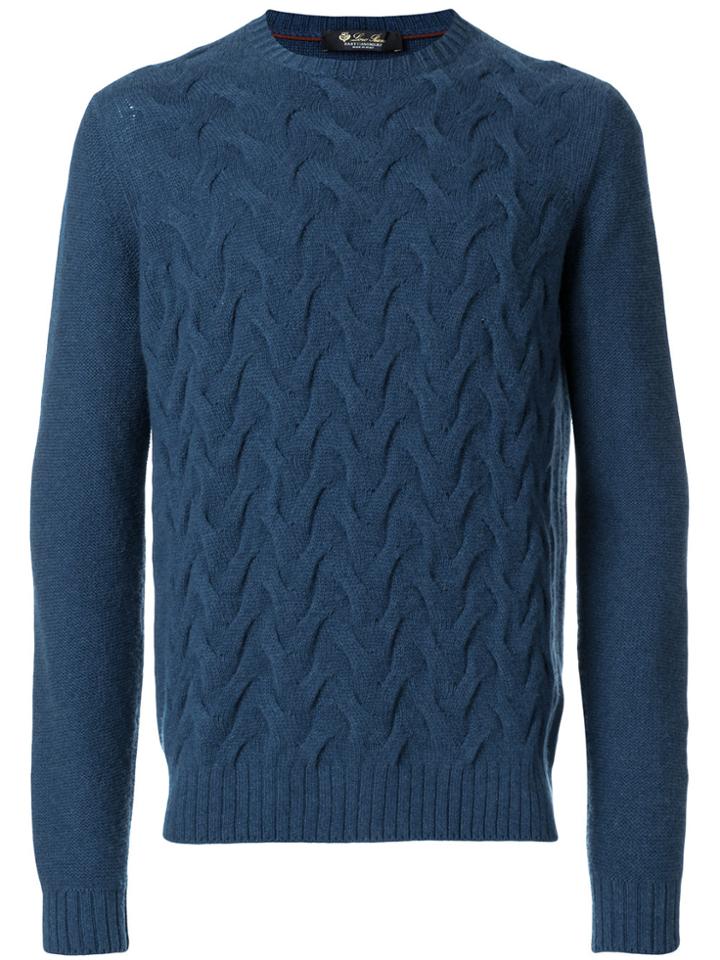 Loro Piana Textured Weave Jumper - Blue