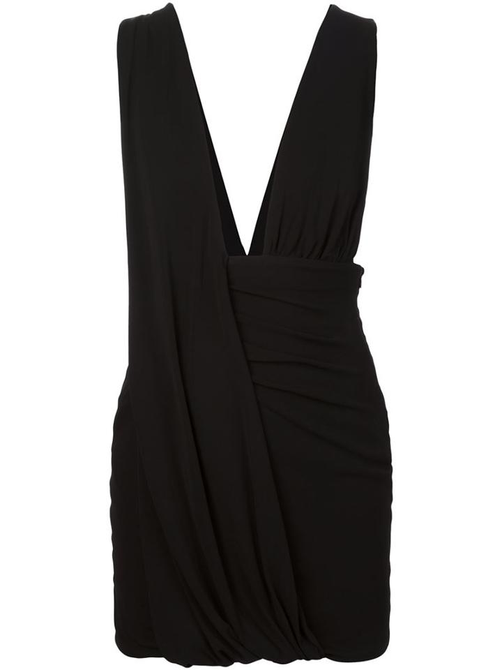 Anthony Vaccarello Draped Mini Dress, Women's, Size: 36, Black, Polyamide/spandex/elastane/viscose