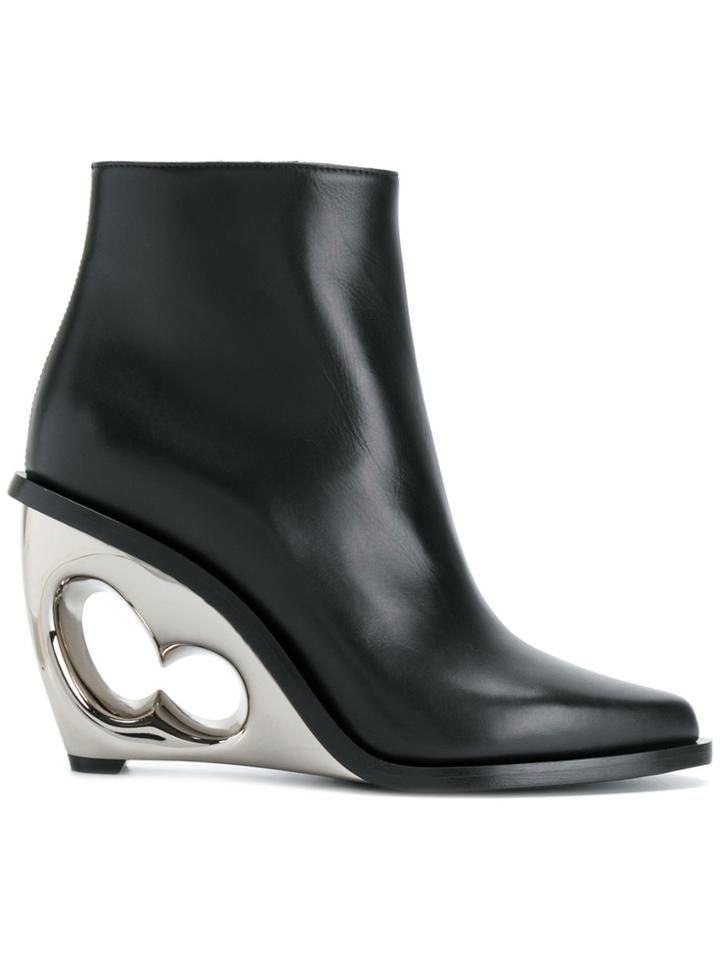Alexander Mcqueen Sculpted Wedge Boots - Black