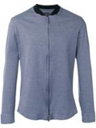 Giorgio Armani Contrast Collar Zip Shirt, Men's, Size: 41, Blue, Cotton