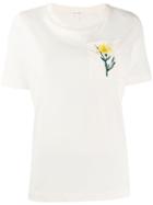 Chinti & Parker Embroidered Flower T-shirt - Neutrals