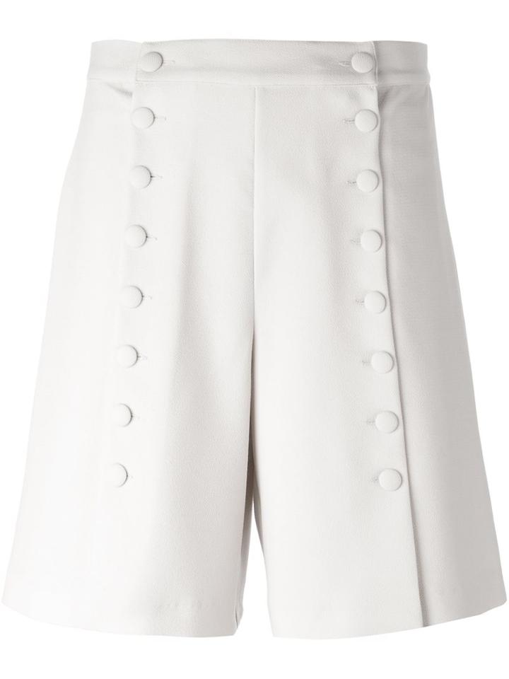 See By Chloé A-line Buttoned Shorts, Women's, Size: 36, Nude/neutrals, Cotton/polyester