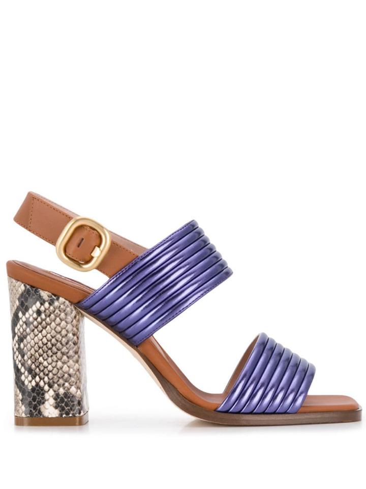 Alberto Gozzi Python Sandals - Purple