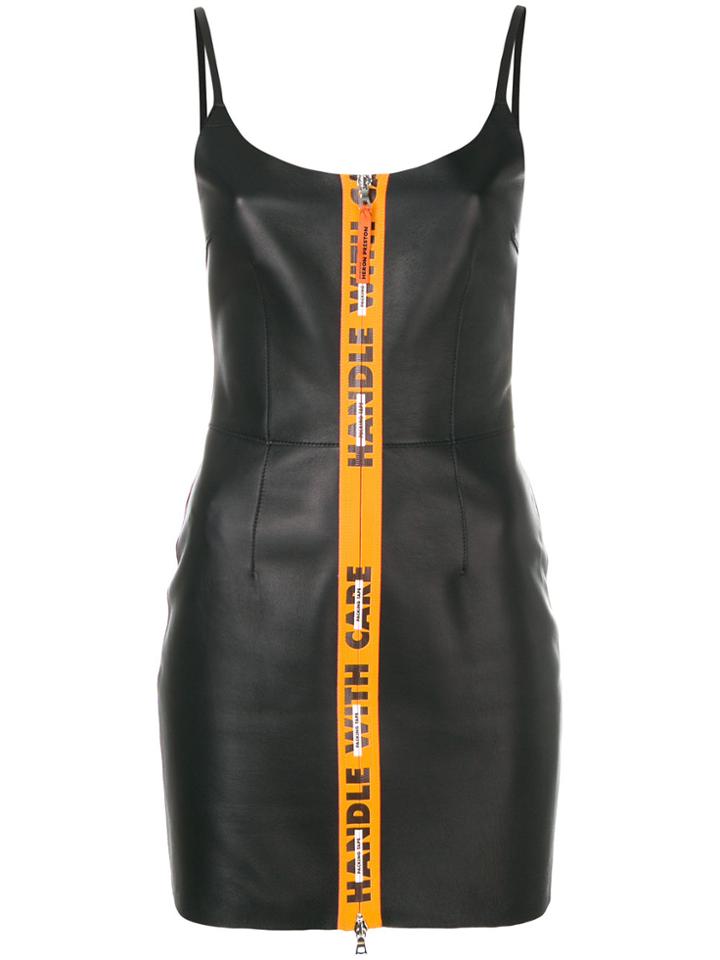 Heron Preston Handle Zip Front Bodycon Dress - Black