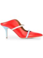 Malone Souliers Contrast Strap Mules - Red