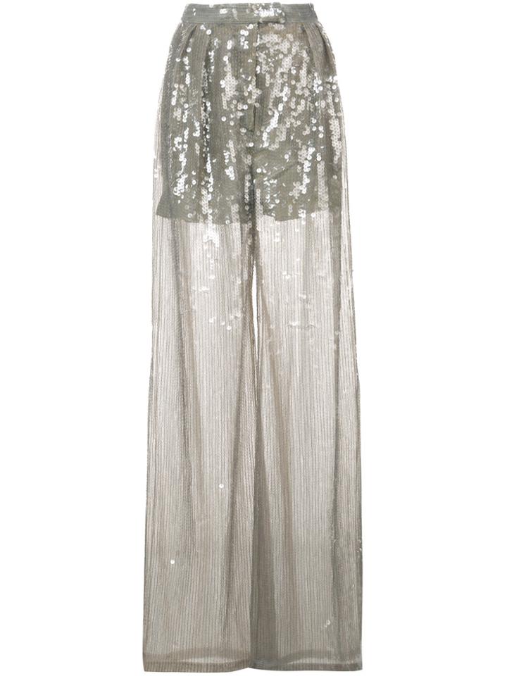 Alberta Ferretti Sequin Pailette Trousers - Grey