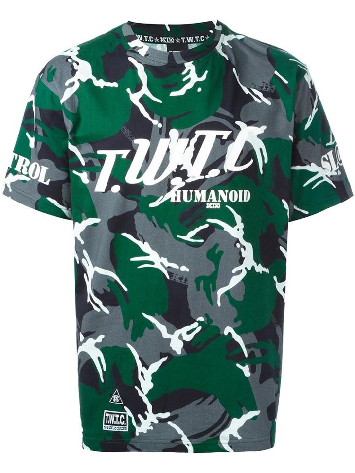 Ktz 'camouflage Humanoid' T-shirt, Adult Unisex, Size: Large, Green, Cotton