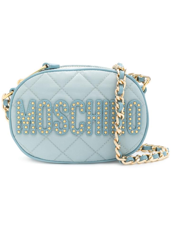 Moschino Quilted Logo Camera Bag - Blue