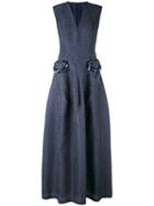 Talbot Runhof - Embellished Pocket Evening Gown - Women - Cotton/polyamide/polyester/cupro - 40, Blue, Cotton/polyamide/polyester/cupro