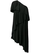 Lanvin Asymmetrical Ruffle Dress - Black