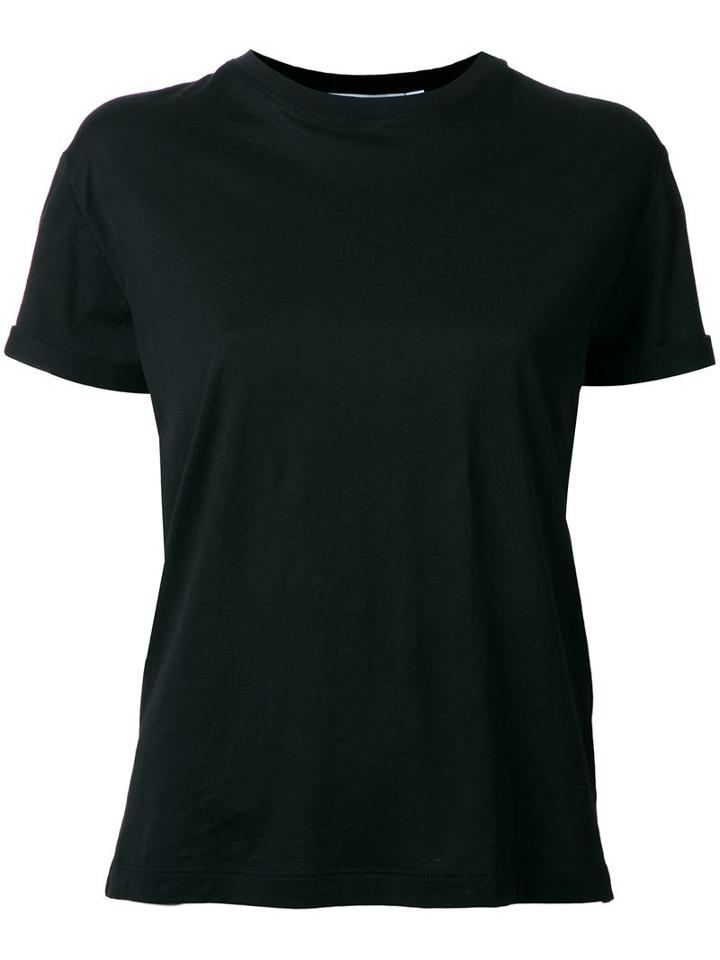 T By Alexander Wang Crew Neck T-shirt, Women's, Size: Xs, Black, Cotton