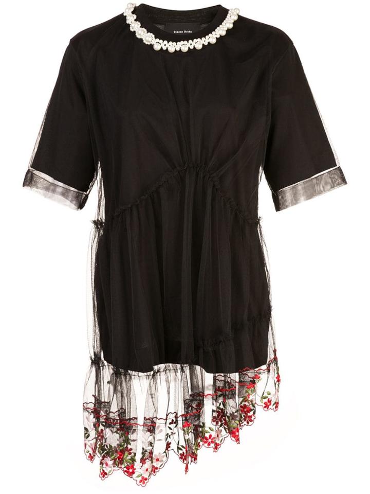 Simone Rocha Tulle Overlay T-shirt - Black