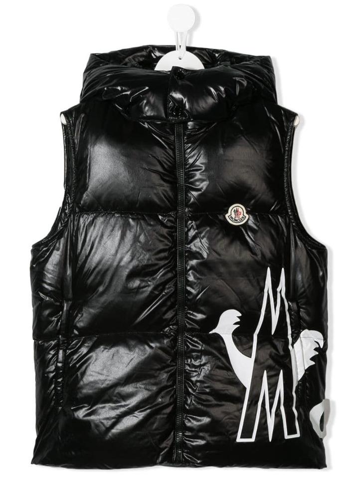 Moncler Kids Hooded Sleeveless Jacket - Black