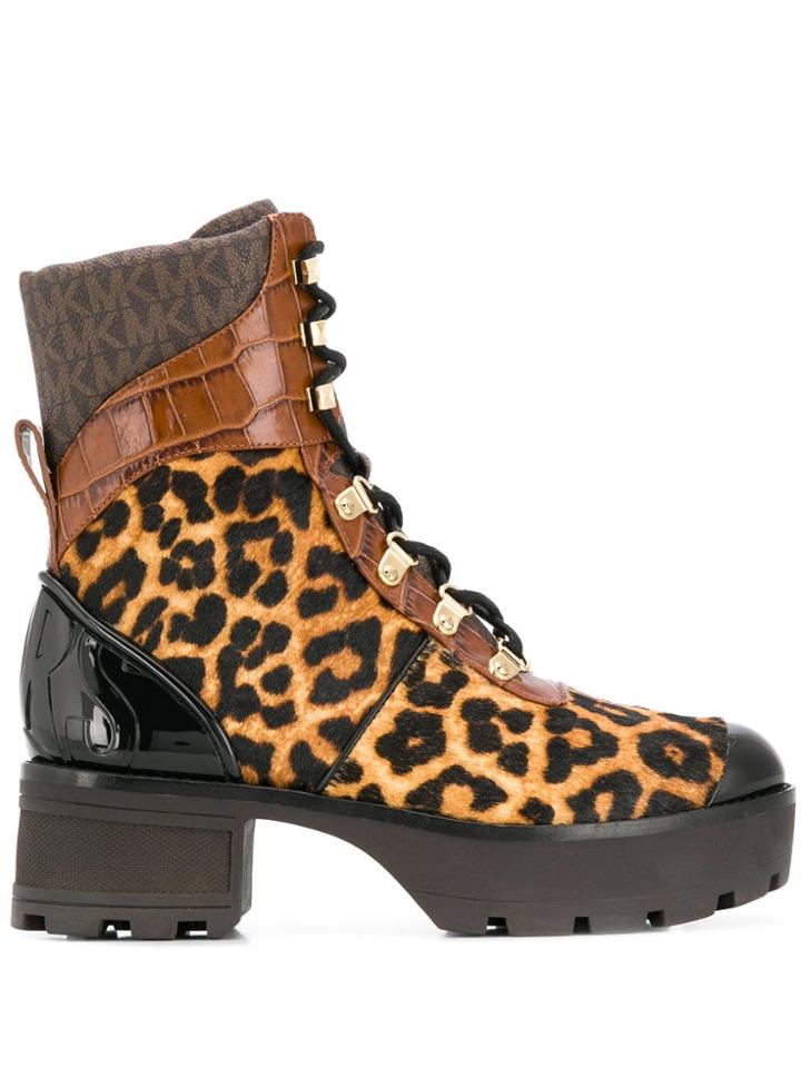 Michael Michael Kors Leopard Print Boots - Brown
