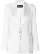Balmain Single Button Blazer, Women's, Size: 38, White, Viscose/viscose/cotton
