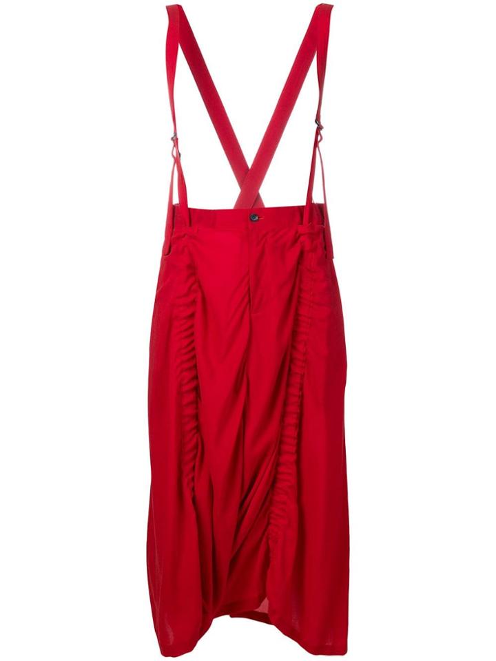 Yohji Yamamoto Oversized Trousers With Braces - Red