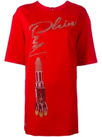 Shandy T-shirt Dress, Women's, Size: Large, Red, Viscose/spandex/elastane/polyester, Philipp Plein