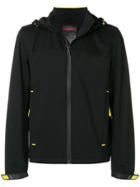 Prada Zipped Hoodie With Contrast Detailing - Black