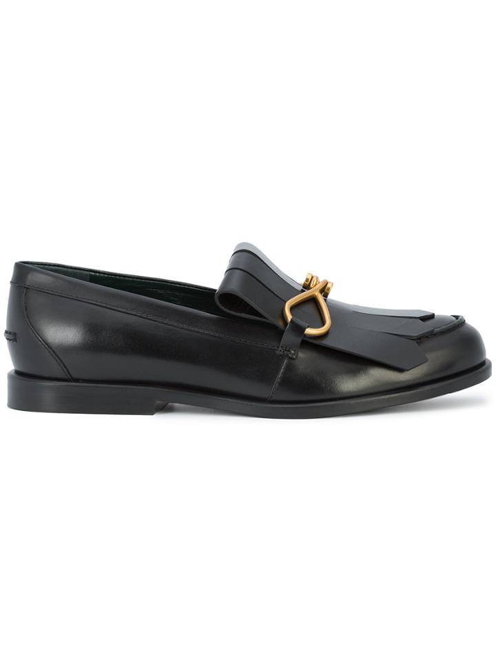 Mulberry Fringed Loafers - Black
