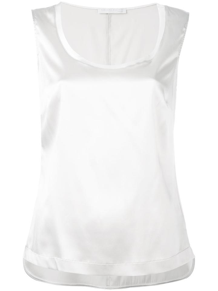 Fabiana Filippi - Scoop Neck Top - Women - Silk/spandex/elastane - 42, Grey, Silk/spandex/elastane