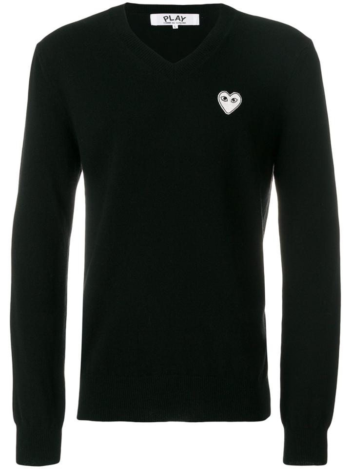 Comme Des Garçons Play V-neck Pullover - Black